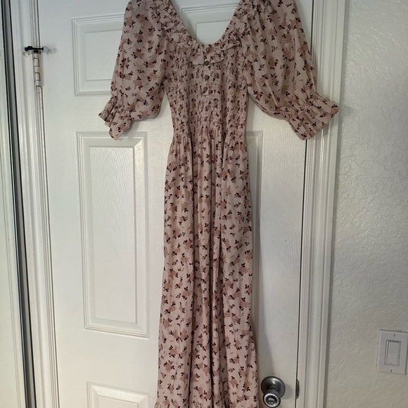 Rylee + Cru Dresses & Skirts - Rylee + Cru Floral Maxi Dress in Pink and Brown